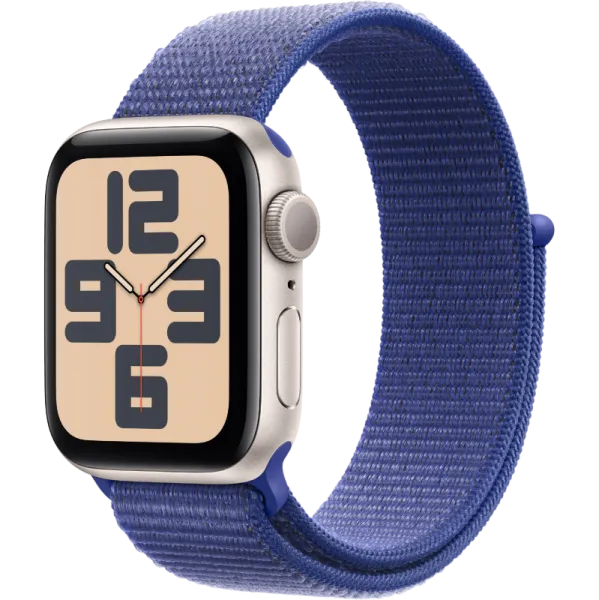 Apple Watch Series SE 2024 40mm Starlight Aluminum Case with Ultramarine Sport Loop